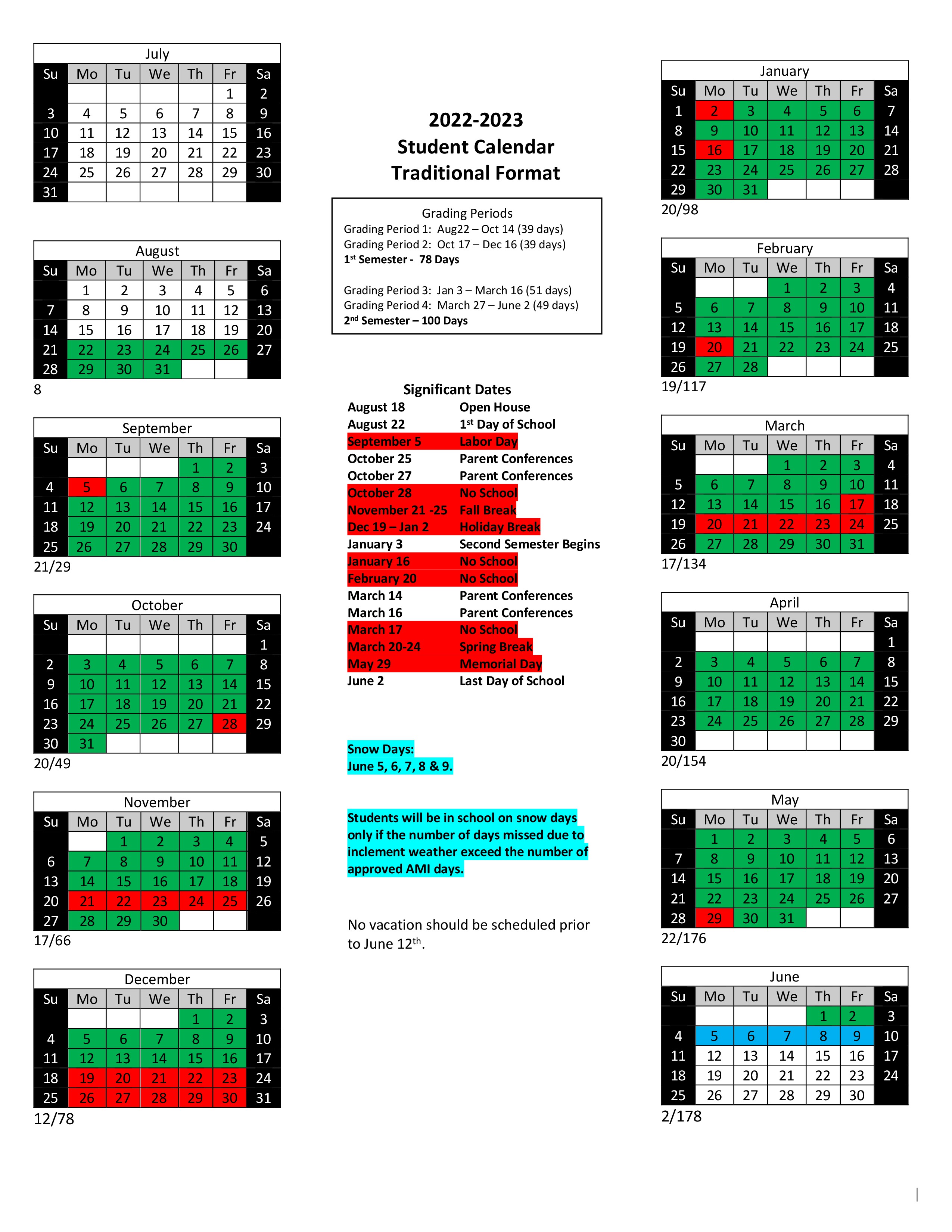 Student Calendar